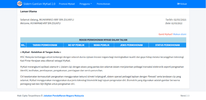 MyKad Hilang/Rosak? Mohon Gantian Kad Online/Telefon Tak Perlu 