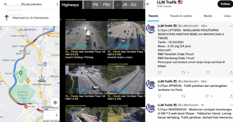 Cara Check Trafik Jalan Highway Sesak Untuk Rancang Perjalanan