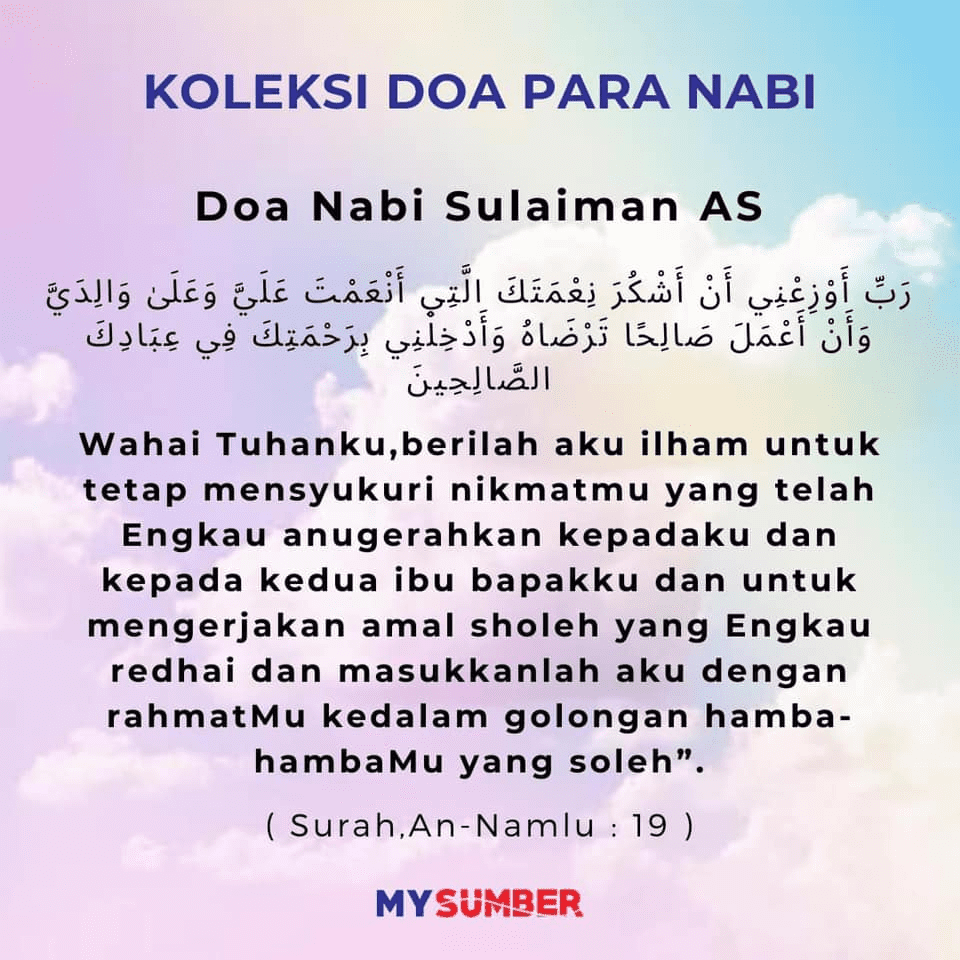 Koleksi Doa Para Nabi Boleh Amalkan Banyak Manfaat Dan Kelebihannya