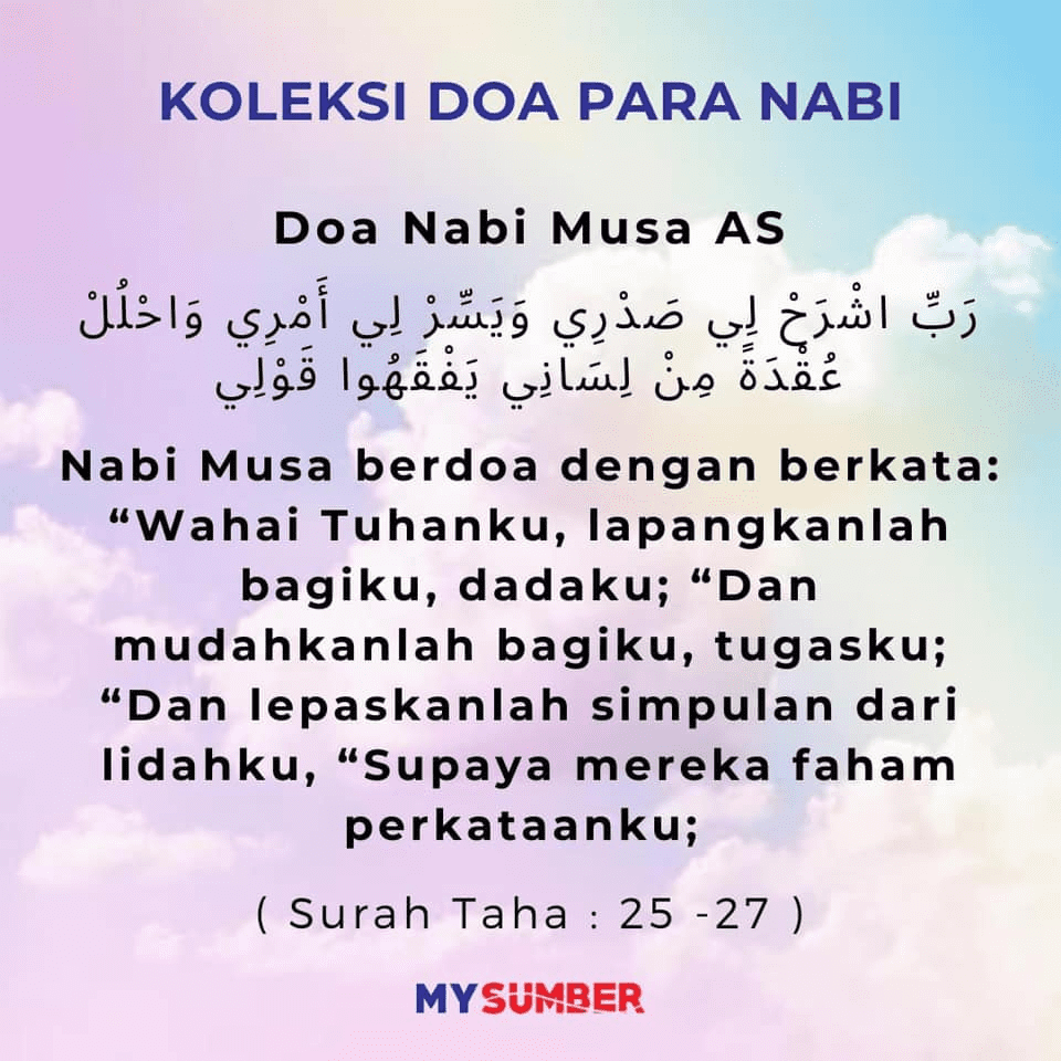 Koleksi Doa Para Nabi Boleh Amalkan Banyak Manfaat Dan Kelebihannya