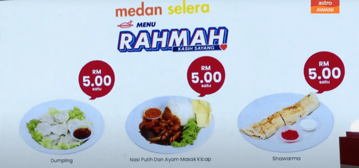 Menu Rahmah Rm5 Makan Tengah Hari And Malam Bawah Harga Rm5 Di 15 000 Premis